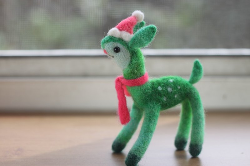 Christmas Bambi (big) Christmas gift exchange gift best choice spot models - Stuffed Dolls & Figurines - Wool Green