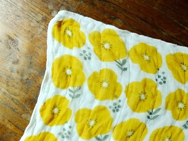 Nordic style flower 7-layer gauze dish towel/housework cloth 2 sets - ผ้าขนหนู - ผ้าฝ้าย/ผ้าลินิน ขาว