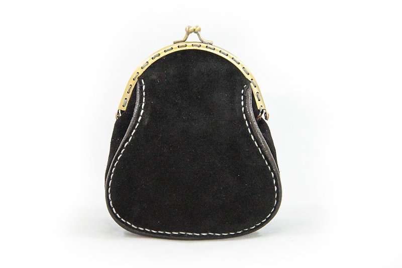 LAST ONE -HOLD ME TIGHT - SMALL SUEDE LAMBSKIN BAG - BLACK - Clutch Bags - Genuine Leather Black