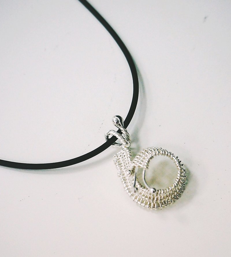 [Gift box packaging] Plain weave series / snail / 925 sterling silver / necklace - สร้อยคอ - เงินแท้ ขาว