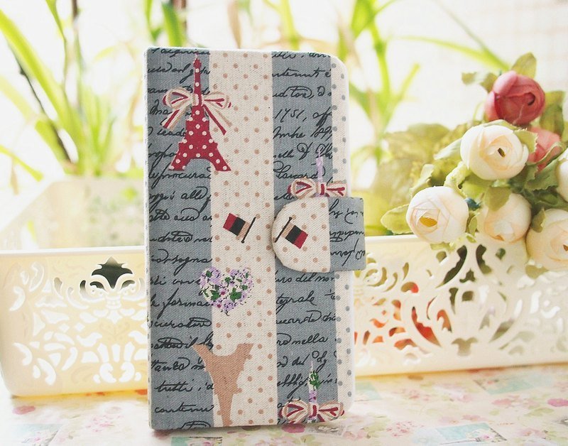 布藝 法國巴黎鐵塔緞帶手機套 保護套 手機殼 Sony Xperia  X Xa Ultra Z4 Z3 Z2 Z1 Z5 Z SP iPhone 6 plus 6 + 5s 5 - 其他 - 其他材質 灰色