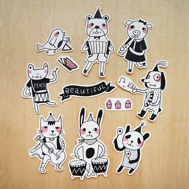 The Animal Band Sticker Set | Set of 11 - Stickers - Paper Multicolor