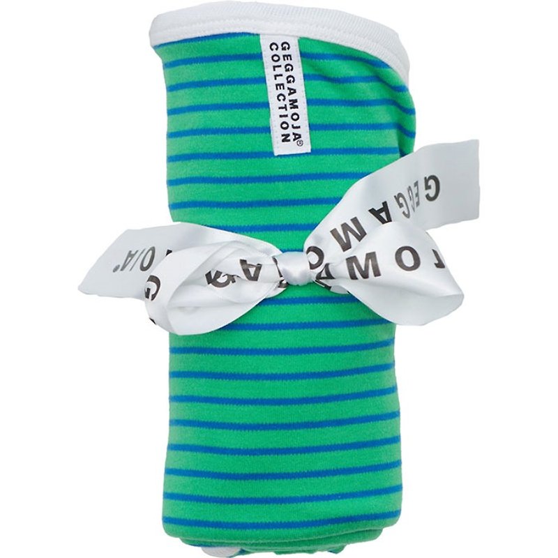[Gift box packaging] Swedish organic cotton baby quilt green and blue stripes - ของขวัญวันครบรอบ - ผ้าฝ้าย/ผ้าลินิน สีเขียว