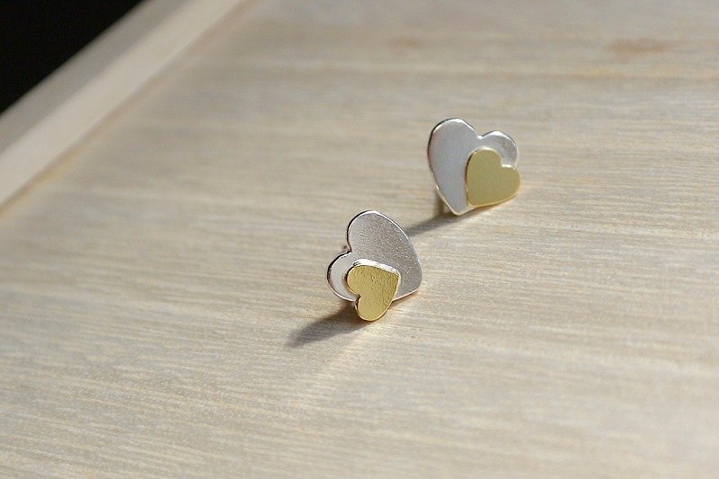 [Simple formula] small silver ear - soulmate - Earrings & Clip-ons - Other Metals Gray