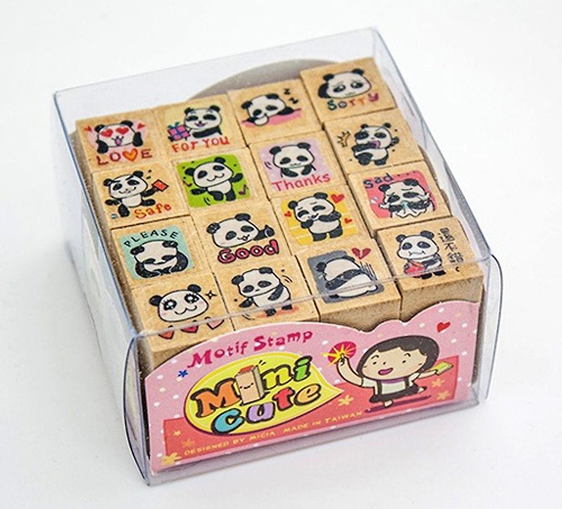 minicute seal set-panda 16 change - ตราปั๊ม/สแตมป์/หมึก - ไม้ 