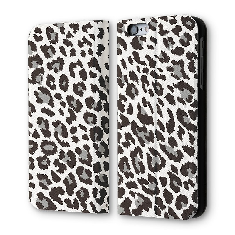 Clearance Offer iPhone 6/6S Flip Leather Case Punk Leopard Print - เคส/ซองมือถือ - หนังเทียม สีดำ