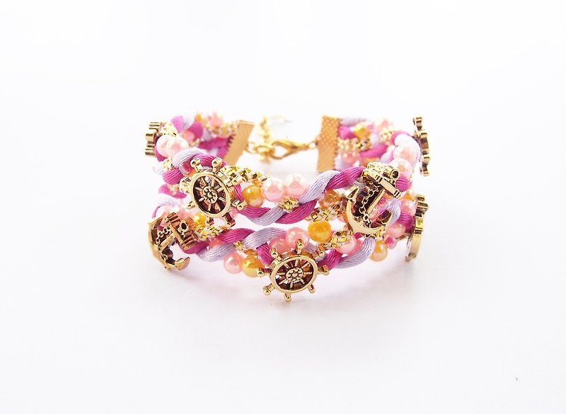 Nautical pastel bracelet - 手鍊/手環 - 其他材質 多色