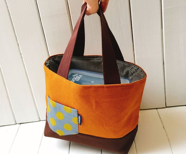 Drawstring Tote Bag Saddle Brown Brunch Lunch Bag Made To Order Shop Wawu Handbags Totes Koi