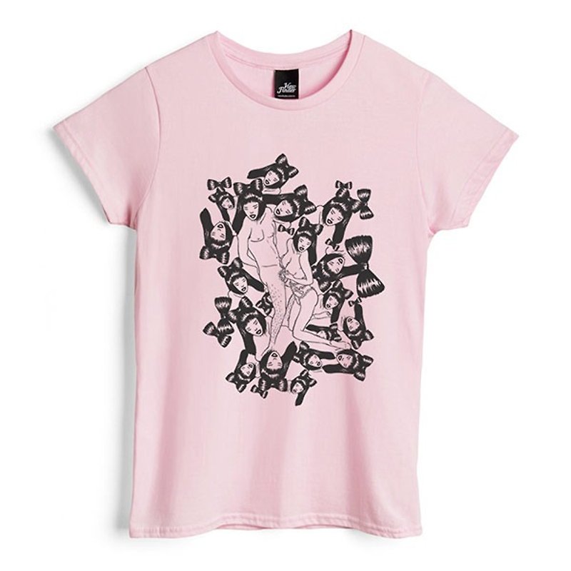 パイズリ - Pink - Neutral T-Shirt - เสื้อยืดผู้ชาย - ผ้าฝ้าย/ผ้าลินิน สึชมพู