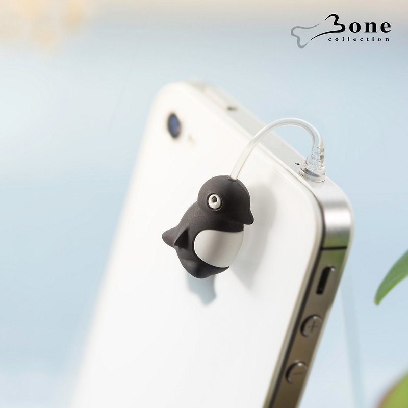 Charm Plug Jumping Headphone Dust Plug - Penguin - ที่ตั้งมือถือ - ซิลิคอน สีดำ