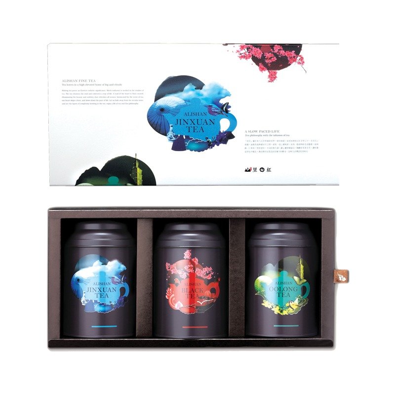 【山里日紅】台灣新景禮盒-烏龍、金萱、紅茶3罐入 - 茶葉/茶包/水果茶 - 新鮮食材 多色