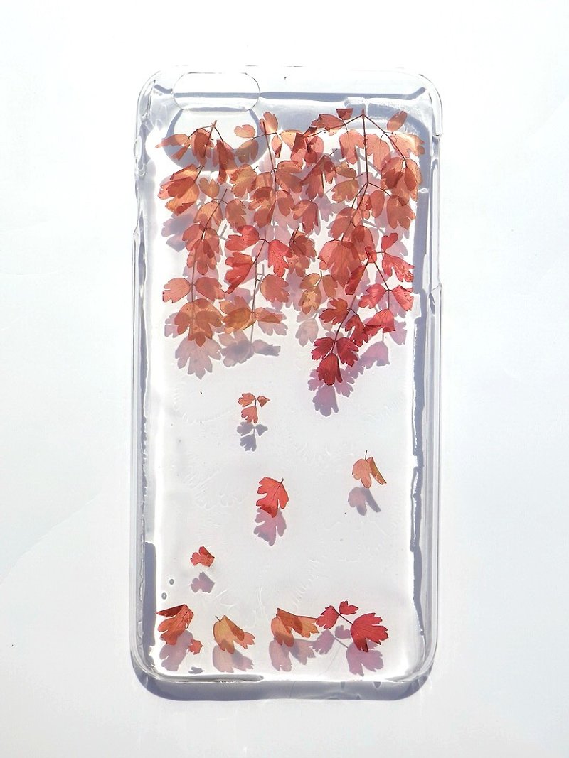 Handmade phone case, Pressed flowers phone case, Fall - เคส/ซองมือถือ - พลาสติก 