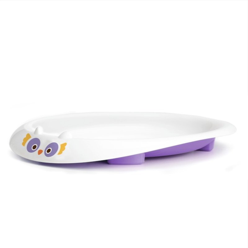 American MyNatural Eco Non-toxic Children's Tableware - Lavender Purple Owl Plate - จานเด็ก - พลาสติก สีม่วง