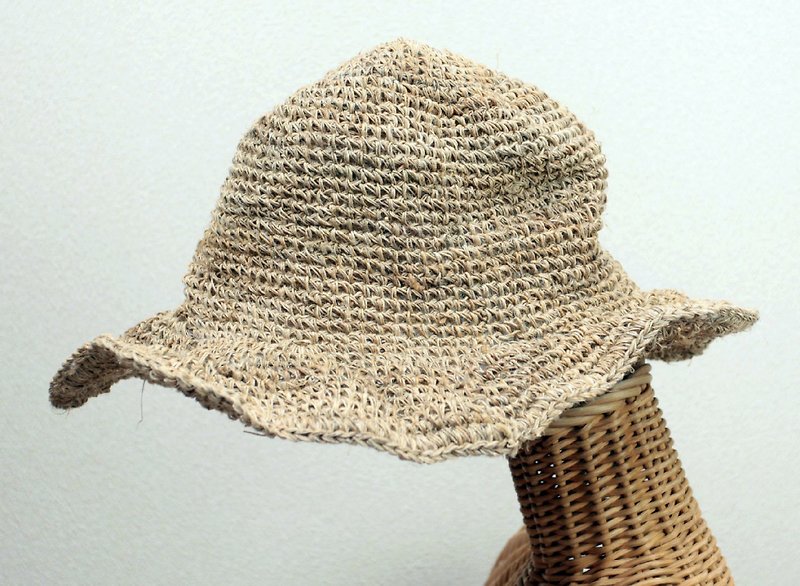 omake春夏季麻編帽 - หมวก - วัสดุอื่นๆ สีกากี