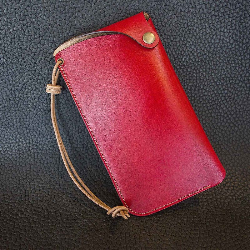 isni leather rope phone case applicable within 4.3-inch phone - เคส/ซองมือถือ - หนังแท้ สีแดง