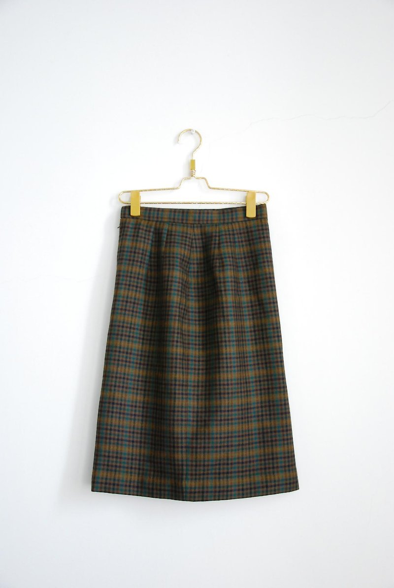 Plaid wool vintage dress - Skirts - Other Materials 