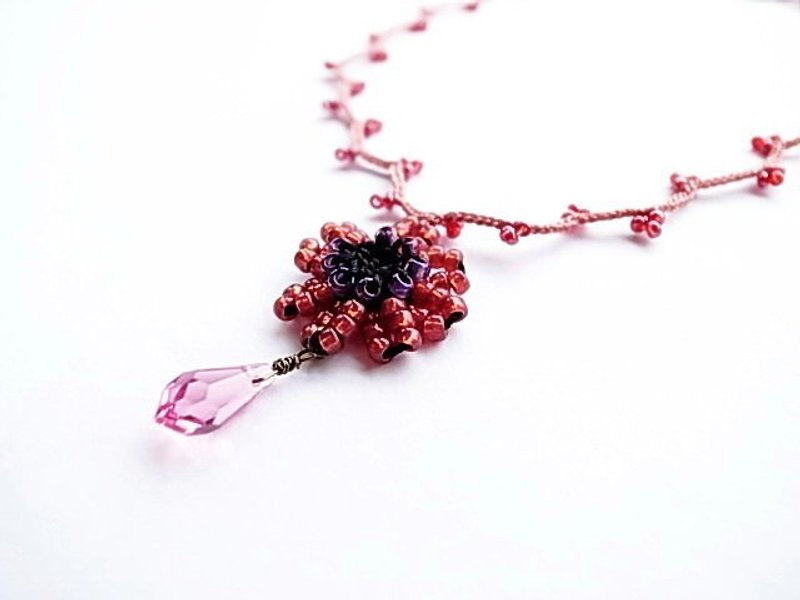 Crochet Lace Jewelry-Chic I-Necklace - สร้อยคอ - วัสดุอื่นๆ สีแดง