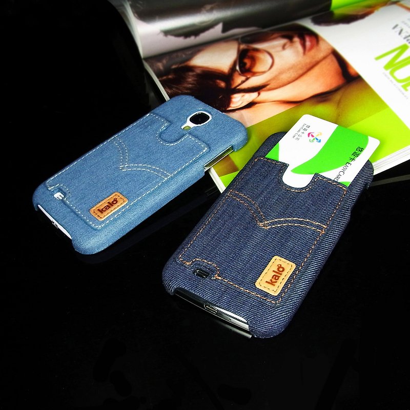 Kalo 卡樂創意 個性丹寧卡片口袋保護殼 for Galaxy S4 - 其他 - 其他材質 藍色