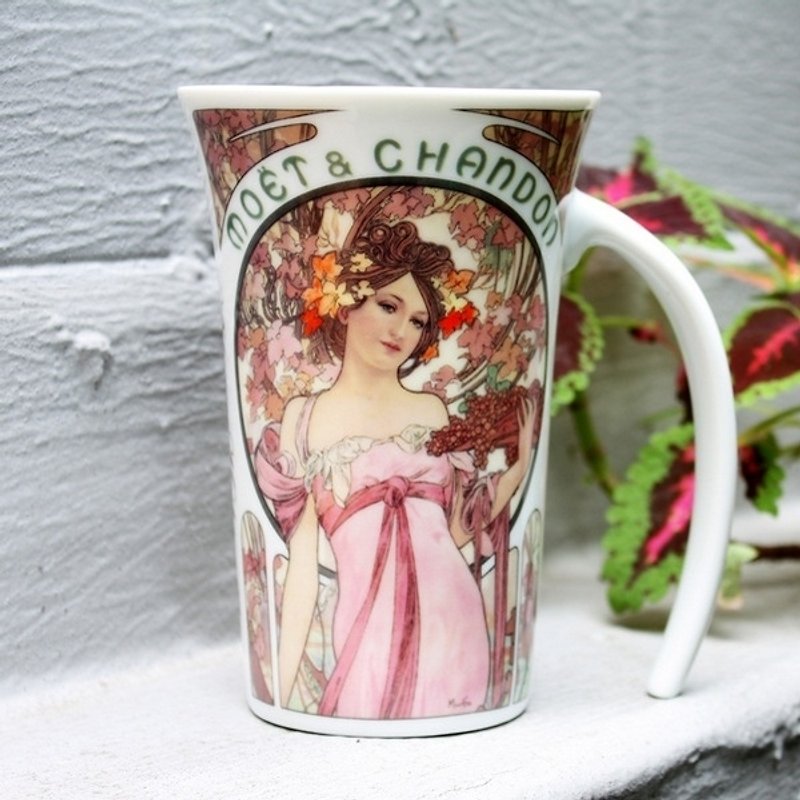 TAISO Artist Mucha - Champagne Goddess Art Curve Cup - Mugs - Other Materials Multicolor