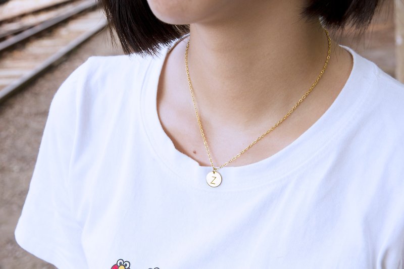 Free to do their own good / Bronze plates clavicle necklace - สร้อยคอ - โลหะ สีส้ม