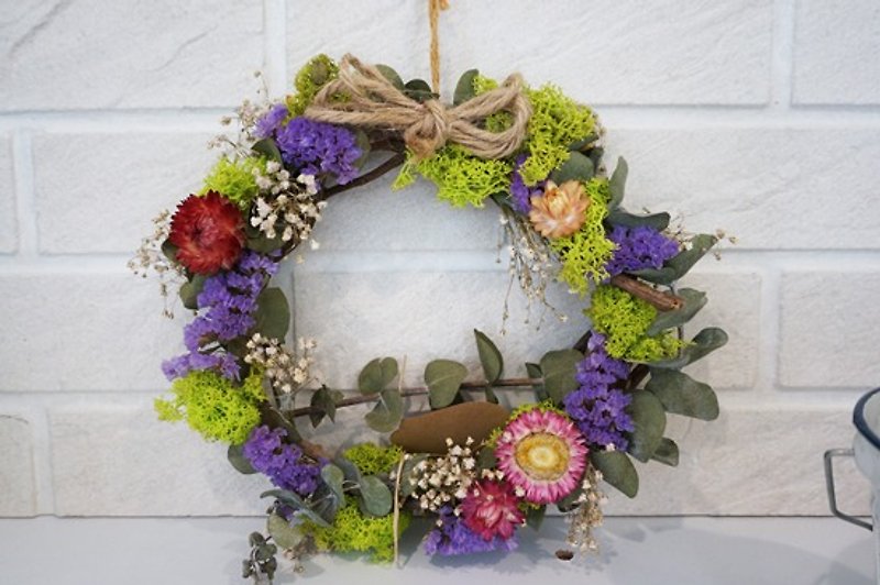 Dried wreaths - embroidered daisy - Plants - Other Materials Green