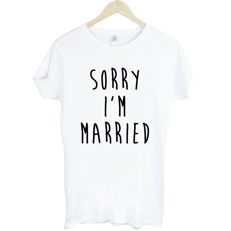 Sorry Married#2 Girls Short Sleeve T-Shirt-2 Colors Sorry I'm Married Text Design - เสื้อยืดผู้หญิง - วัสดุอื่นๆ หลากหลายสี