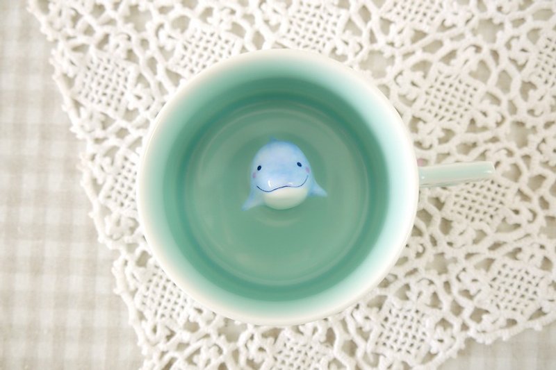 三淺陶社| 小海豚咖啡杯（三件套） 創意禮物 - 咖啡杯/馬克杯 - 瓷 綠色