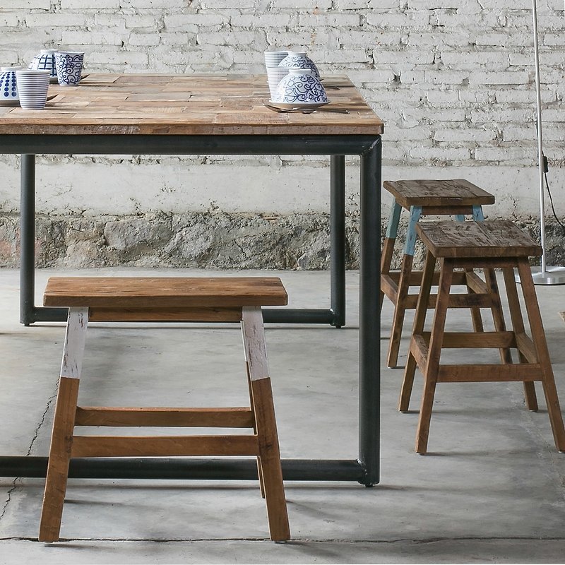 Home Solutions單人椅凳(白色花紋) - 其他家具 - 木頭 咖啡色