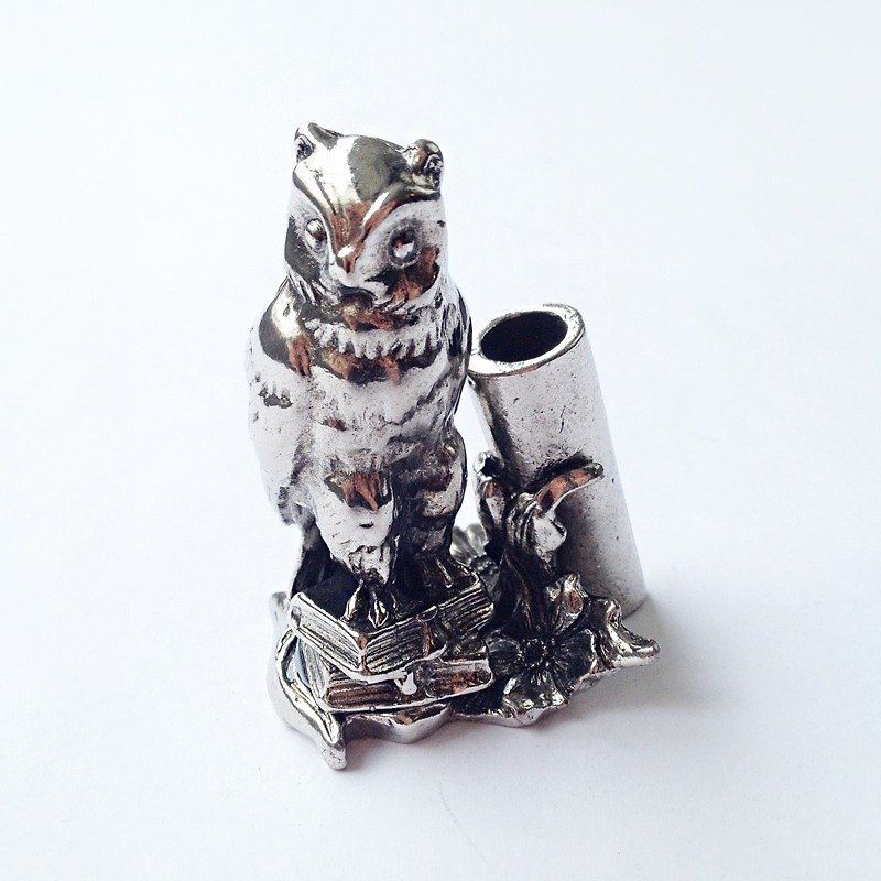 Metal Alloy Penstand- OWL / Francesco Rubinato - Pen & Pencil Holders - Other Metals Silver