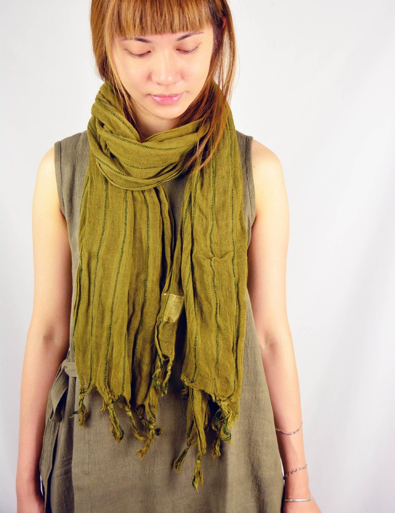 Aizen green cotton scarves _ _ fair trade - Scarves - Other Materials Green