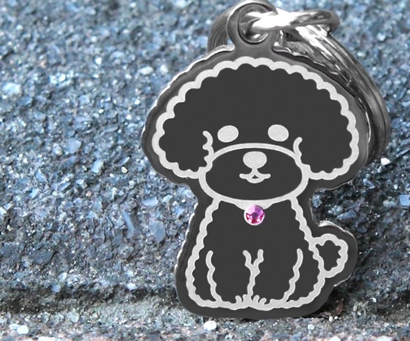 [Little VIP] Exclusive to "Dog Shape"-Custom Brand (6 Color Diamonds) ◆Cute x Anti-lost ◆ - Collars & Leashes - Other Metals Purple
