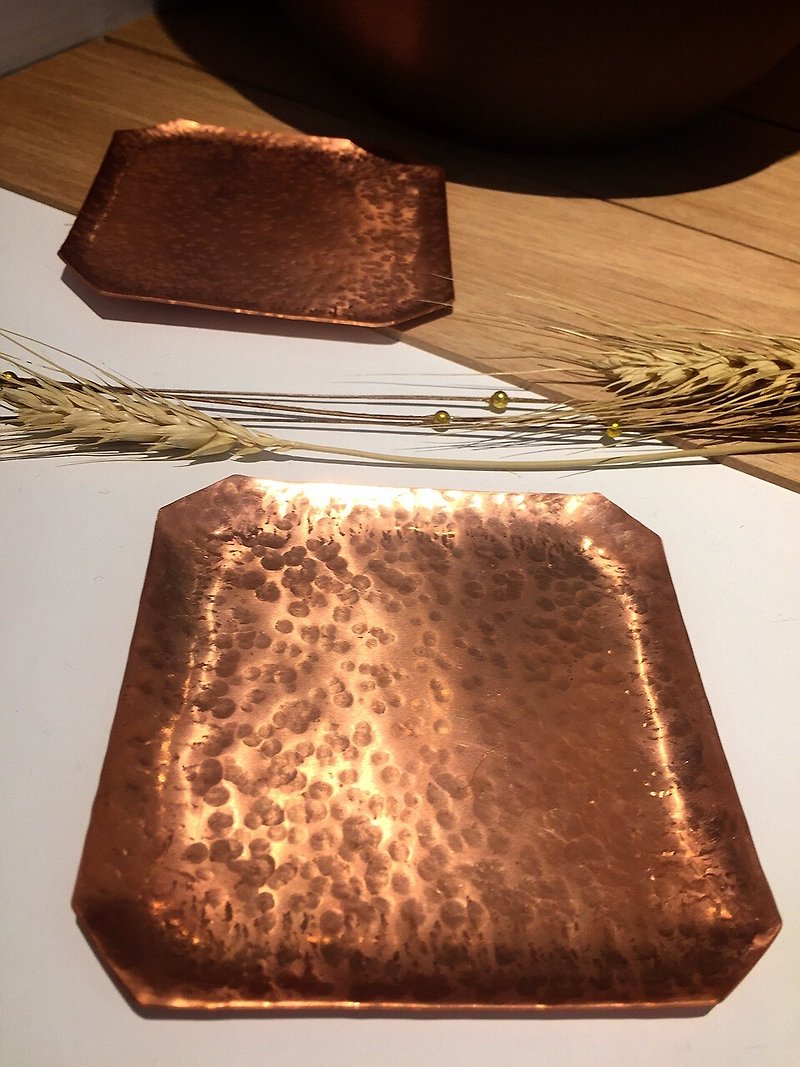 Hand-made metalwork Rose Gold octagonal square coaster - Coasters - Other Metals 