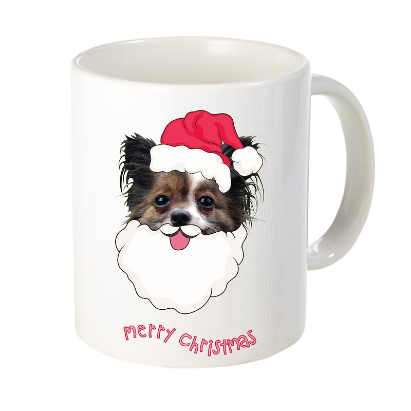 Christmas custom pet absorbent ceramic mug + coaster kit - Mugs - Other Materials White