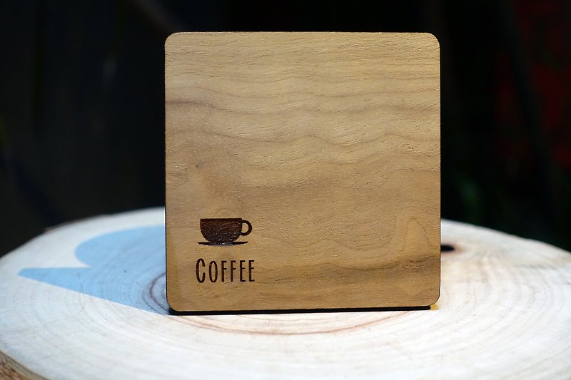 [EyeDesign saw a cup pad design] - "COFFEE" - Coasters - Wood 