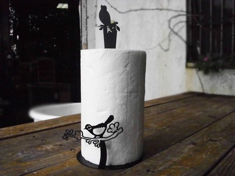 The elegant design of the bird shadow table-type tissue holder with a sense of life creates a cozy image - ของวางตกแต่ง - โลหะ สีดำ