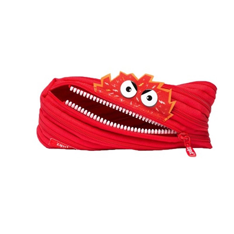 (5 fold out clear)-Zipit Talking Talk Monster zipper bag - (middle) red - กระเป๋าเครื่องสำอาง - วัสดุอื่นๆ สีแดง