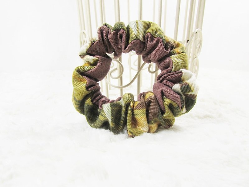 Hand made small hair scrunchy- Adventure! - Hair Accessories - Other Materials Brown