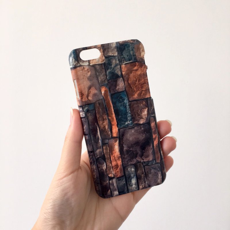 Brick wall rock stone 3D Full Wrap Phone Case, available for  iPhone 7, iPhone 7 Plus, iPhone 6s, iPhone 6s Plus, iPhone 5/5s, iPhone 5c, iPhone 4/4s, Samsung Galaxy S7, S7 Edge, S6 Edge Plus, S6, S6 Edge, S5 S4 S3  Samsung Galaxy Note 5, Note 4, Note 3,   - Other - Plastic 