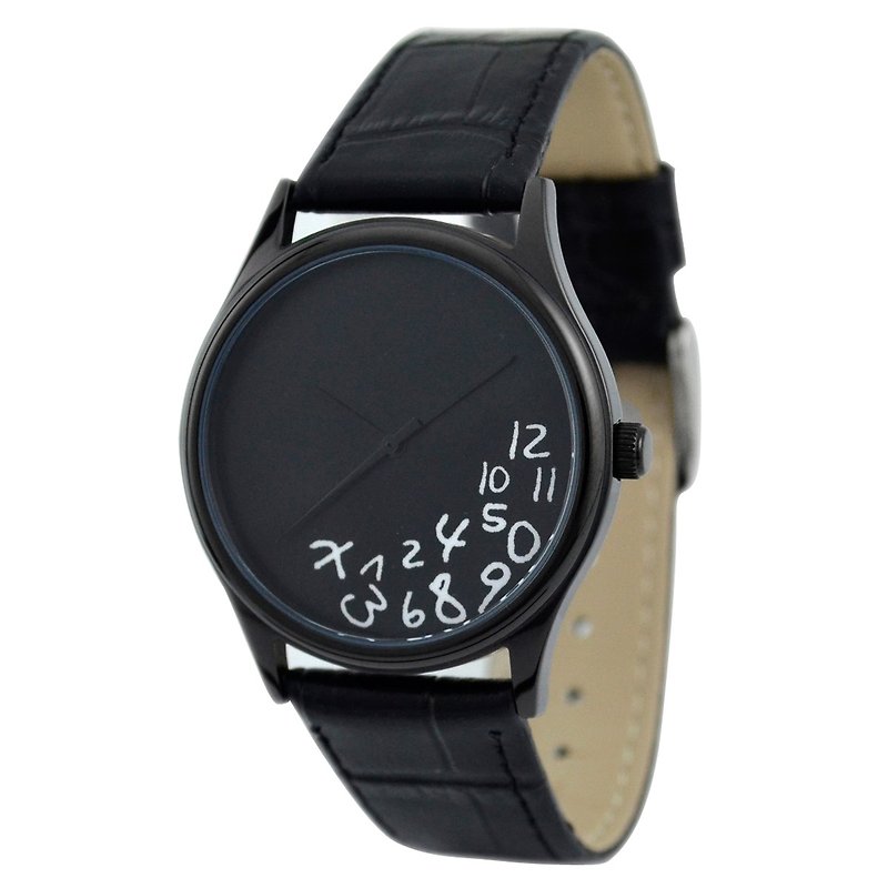 瘋狂數字手錶(黑色) 黑殼 - 女錶 - 其他金屬 黑色