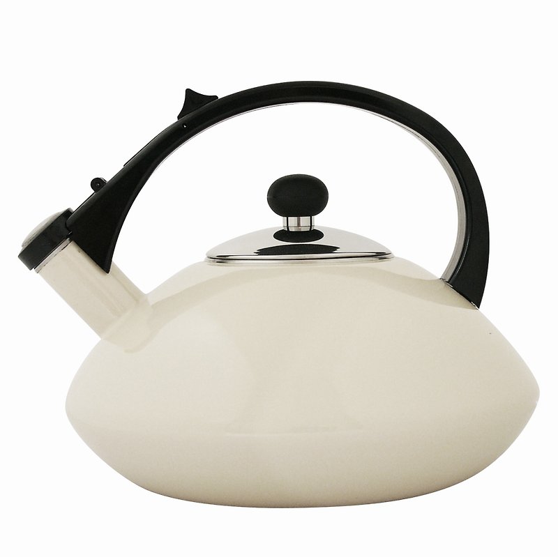 OSICHEF Hawaii enamel teapot - Beige /2.8L (Spot) - เครื่องครัว - วัตถุเคลือบ ขาว