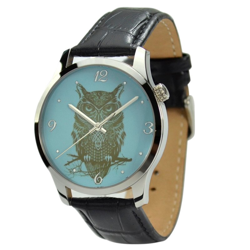 Christmas Gift-Owl Watch Pack-Free Shipping Worldwide - นาฬิกาผู้ชาย - โลหะ สีน้ำเงิน
