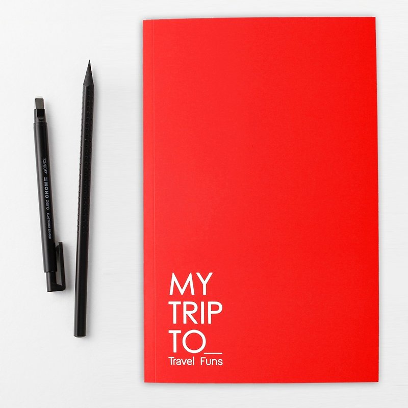 [Travel Funs] Step-by step Planning Travel Notebook (Red) - สมุดบันทึก/สมุดปฏิทิน - กระดาษ สีแดง