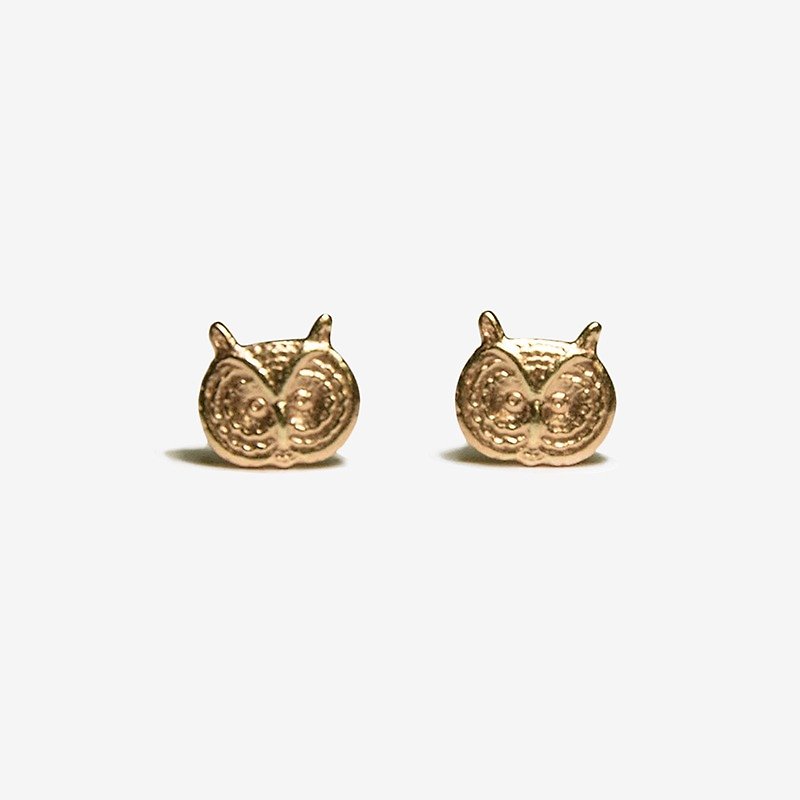 Raw Brass Owl Earrings - Earrings & Clip-ons - Other Metals Gold