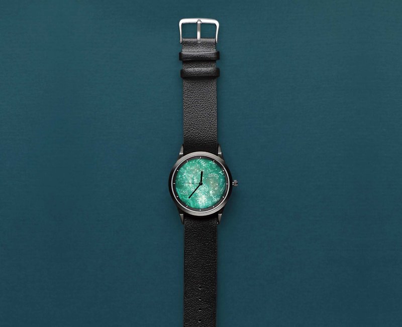 【Illustration Watch】-Green star - นาฬิกาผู้ชาย - โลหะ สีเขียว