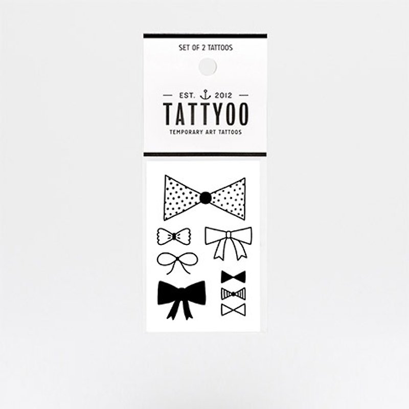 Bow Tattoo Tattoo Sticker | TATTYOO - Temporary Tattoos - Paper Black