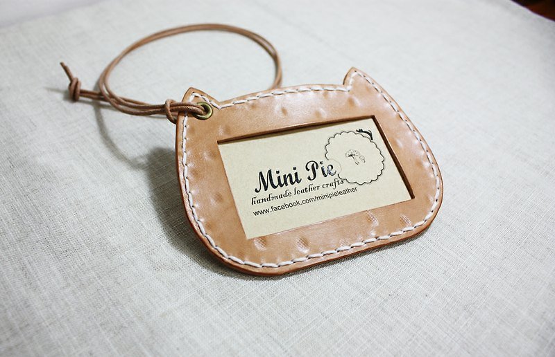 Cat Card Holder/Identification Card Holder - Watermelon Seeds - ID & Badge Holders - Genuine Leather Brown