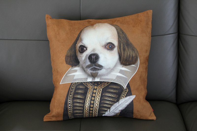 〔SUSS〕明星動物絨毛抱枕套（威廉·莎士比亞William Shakespeare。狗狗）--適合辦公室/居家/送禮/生日使用。現貨免運