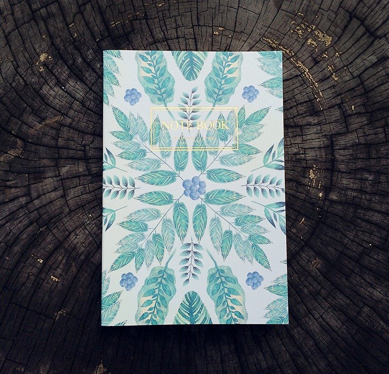 動植物系列-藍綠葉子-月/週行事曆手帳 - 筆記本/手帳 - 紙 綠色