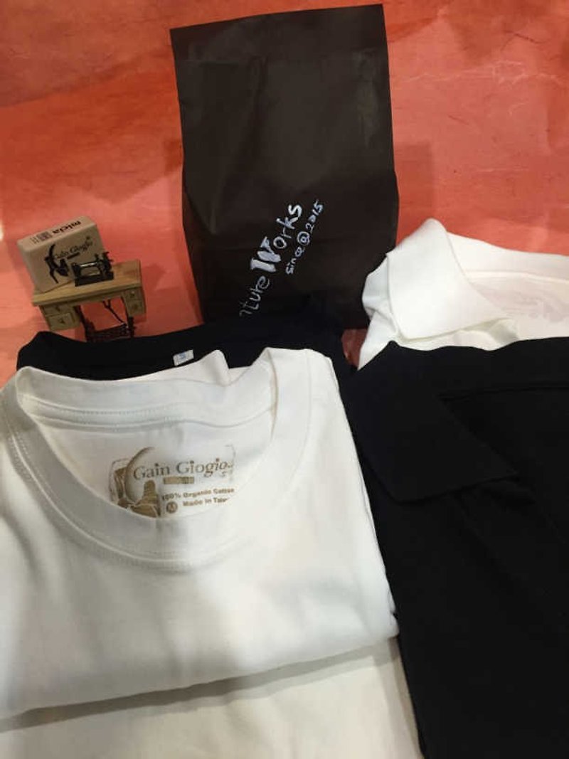[Goody Bag] Gain Giogio 100% Organic Cotton T-Shirt Offer (Men) 2 Piece Set - เสื้อยืดผู้ชาย - ผ้าฝ้าย/ผ้าลินิน สีดำ