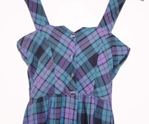 Just pills and cat ♫ ~ plaid irregular clusters pendulum vintage dress